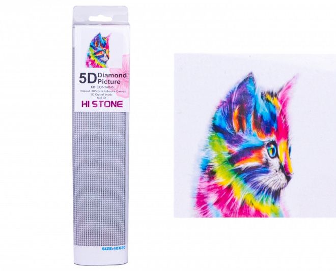 Sada na diamantové malování - barevné koťátko