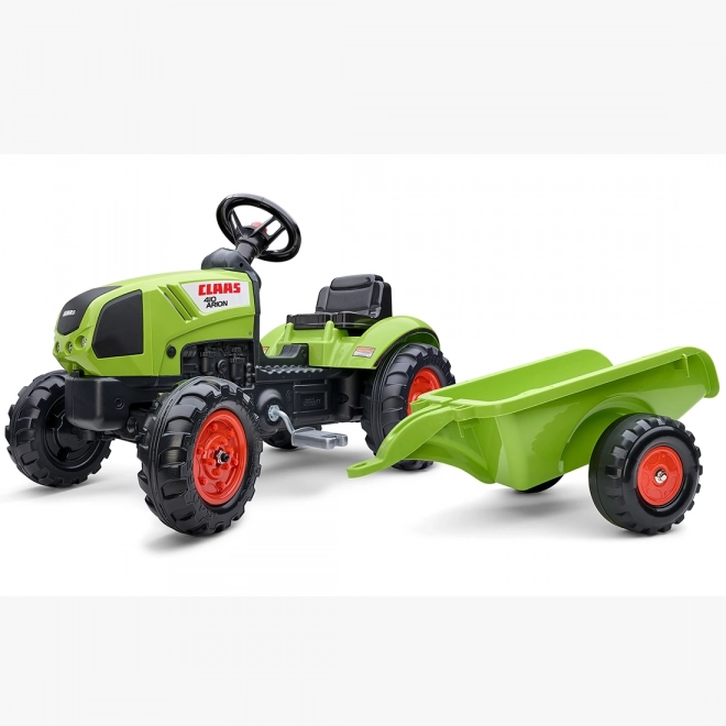 Šlapací traktor Claas Arion 410 s valníkem zelený