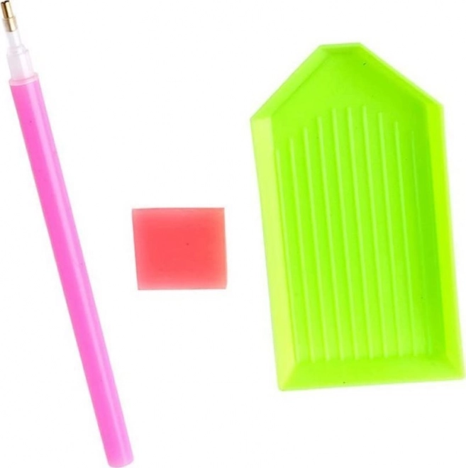 Sada na diamantové malování - pejsek v růžích
