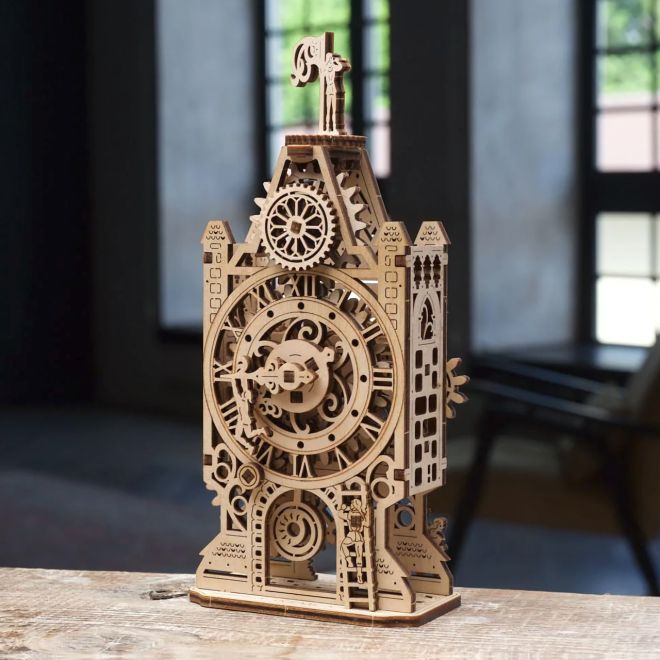 Ugears 3D dřevěné mechanické puzzle Hodinová věž