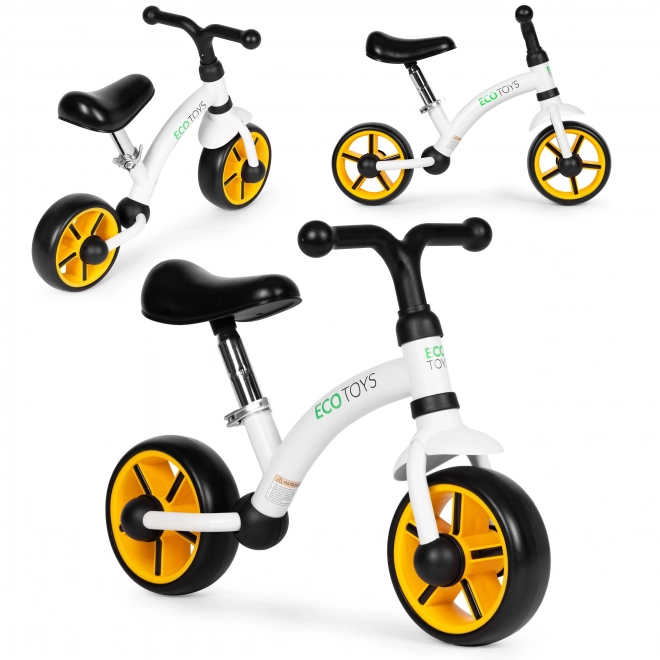 Odrážedlo pro děti s EVA kolečky, nastavitelným sedadlem, černé od ECOTOYS