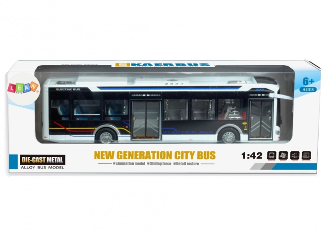 Elektrický městský autobus 1:42 Kovová světla bílá