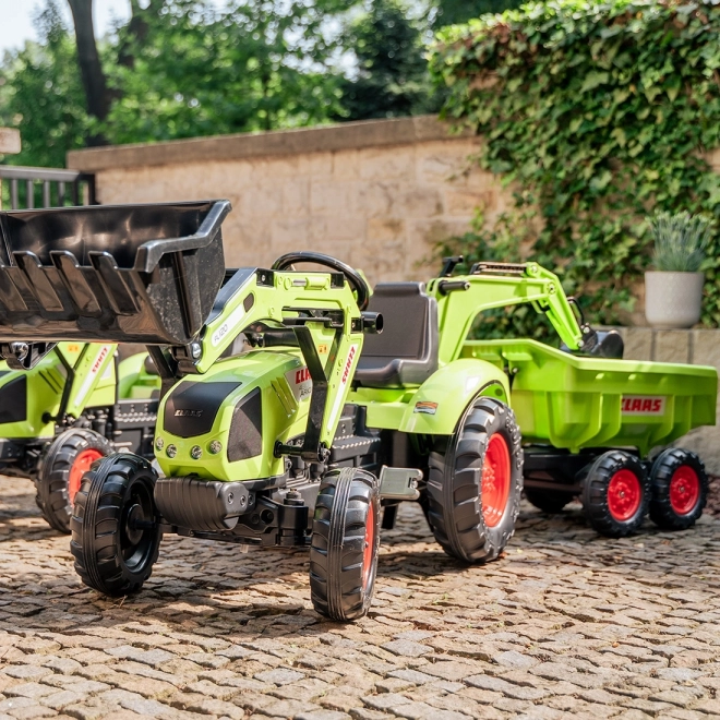 Traktor šlapací Class Atiom 430 zelený s přední i zadní lžící