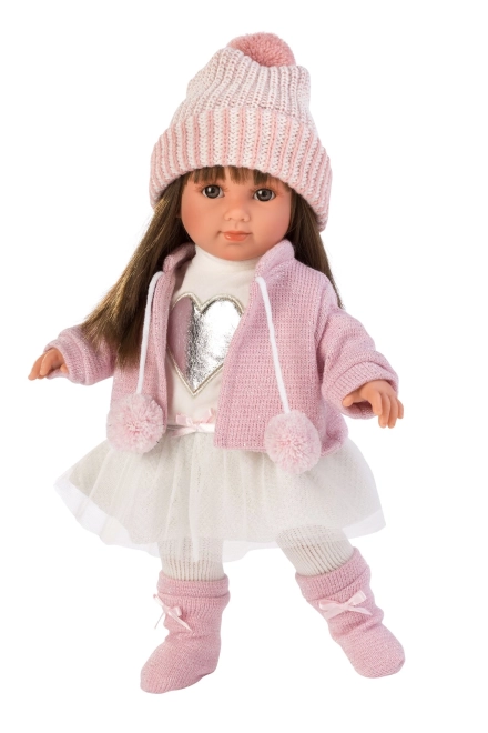 Llorens 53528 SARA - realistická panenka s měkkým látkovým tělem  - 35 cm