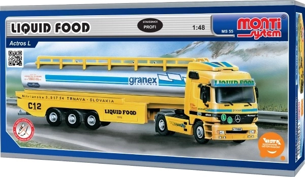 Stavebnice Monti System MS 55 Liguid Food Actros L-MB 1:48 v krabici 31,5x16,5x8cm