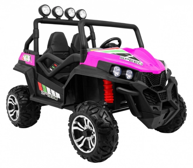 Dětská terénní buggy Grand Lift růžová + pohon 4x4 + dálkové ovládání + nosič zavazadel + rádio MP3 + LED dioda