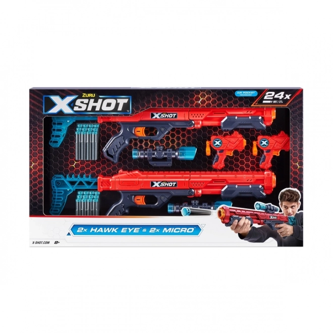 Sada X-Shot Excel Double Hawk Eye & Double Micro Combo Launcher Set