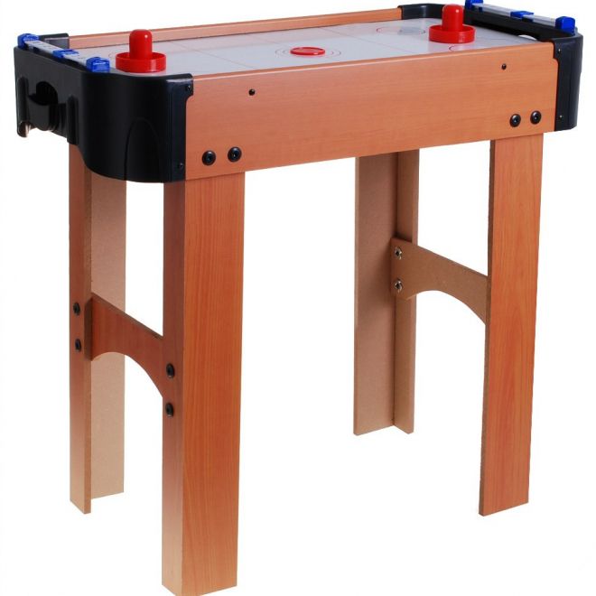 Dětský air hockey imitace dřeva + stůl z MDF + vzduchové dmychadla + houbové disky