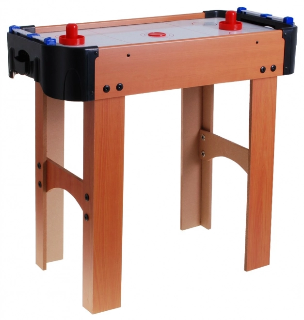 Dětský air hockey imitace dřeva + stůl z MDF + vzduchové dmychadla + houbové disky