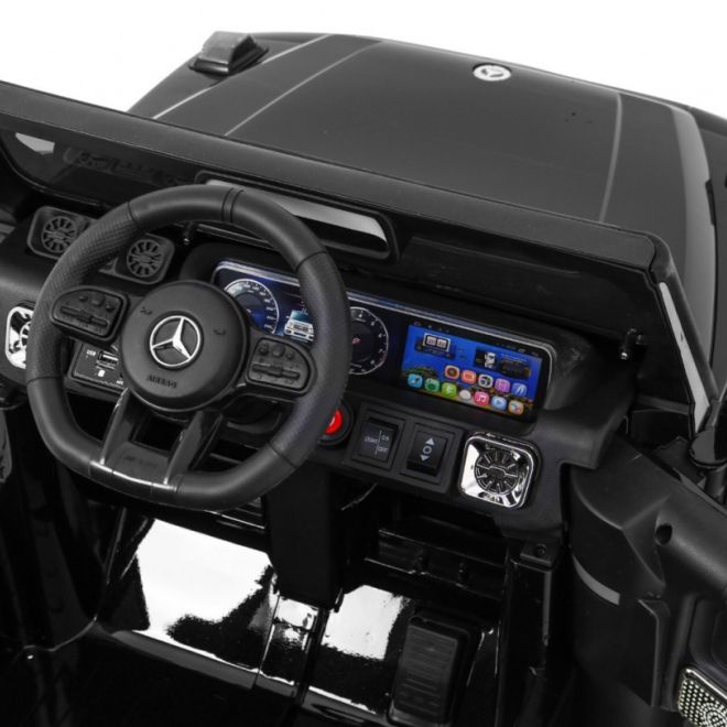 Mercedes AMG G63 pro děti Lak černá + dálkové ovládání + MP3 LED + pomalý start + EVA + pásy