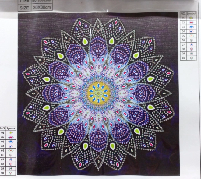 Norimpex Diamantové malování 7D Modrá mandala 30x30cm