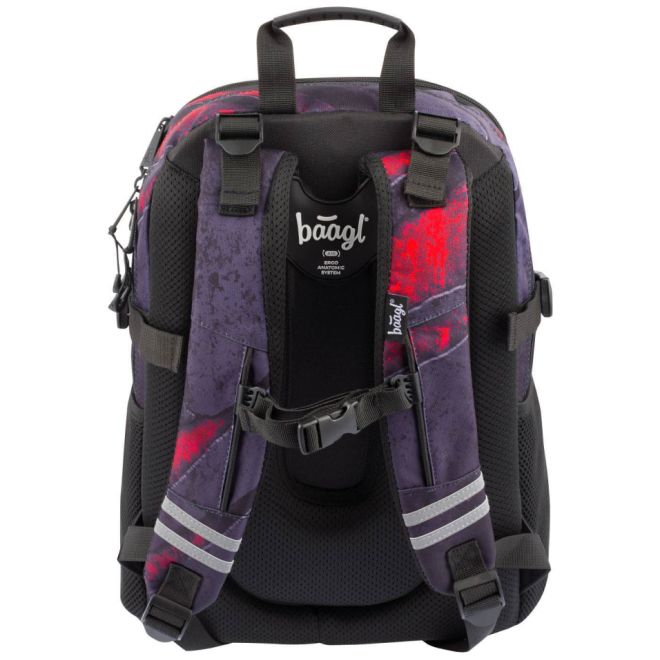 BAAGL SET 5 Core Láva: batoh, penál, sáček, desky, peněženka