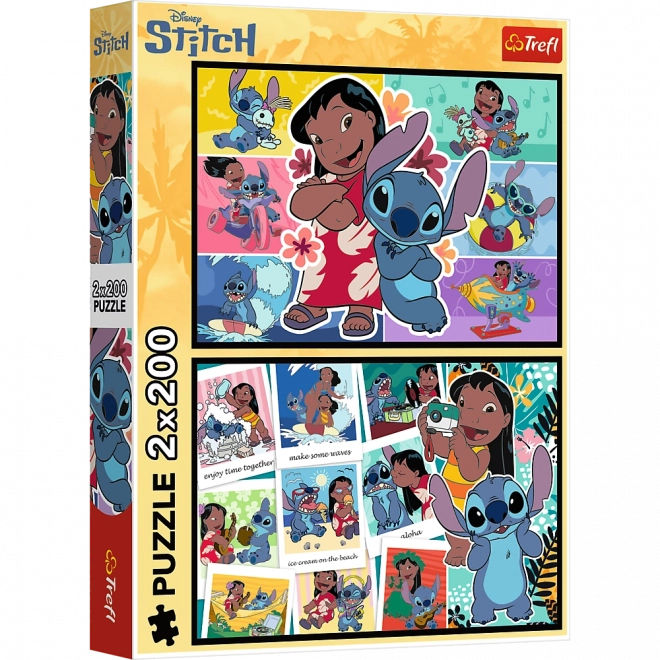 Puzzle Disney Lilo a Stitch - Veselý život Stitche 2x200
