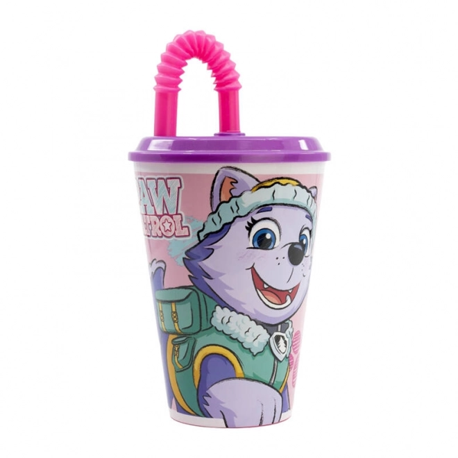 Dětský kelímek na vodu s brčkem STOR 74530 430 ml Paw Patrol Skye (růžový)