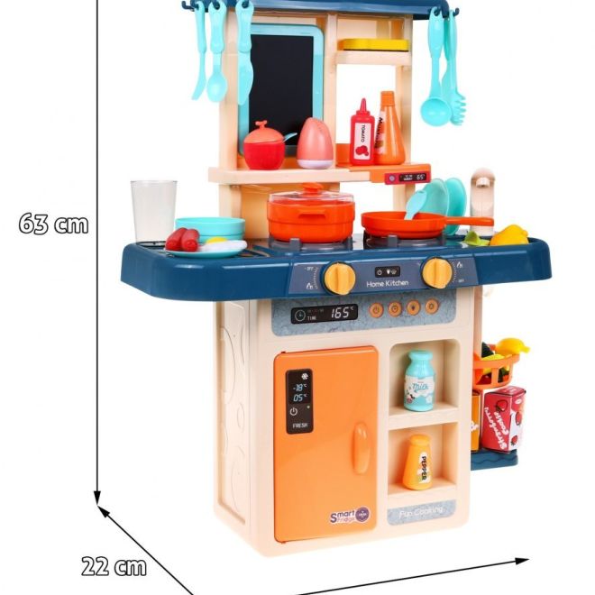 Barevná kuchyňka + interaktivní parní hořák + vodovodní kohoutek + příslušenství - 42 dílů