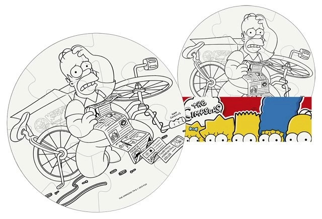 EFKO Vymaluj si puzzle The Simpsons - kruh 9 dílků