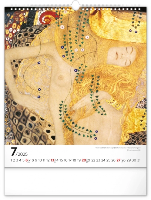 Nástěnný kalendář Gustav Klimt 2025, 30 × 34 cm