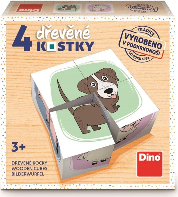 DINO Obrázkové kostky Zvířátka, 4 kostky