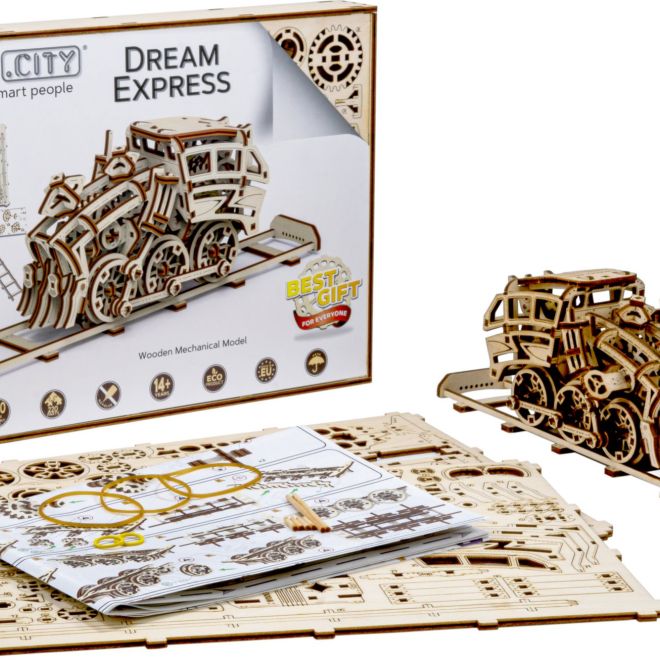 WOODEN CITY 3D puzzle Dream Express s kolejemi 220 dílů
