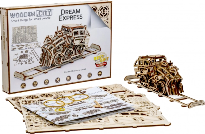 WOODEN CITY 3D puzzle Dream Express s kolejemi 220 dílů