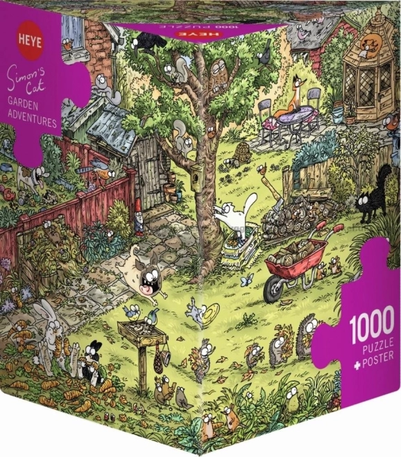 HEYE Puzzle Simon’s Cat: Dobrodružství na zahradě 1000 dílků