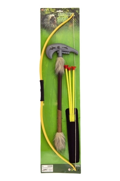 Indiánský luk s šípy + tomahawk