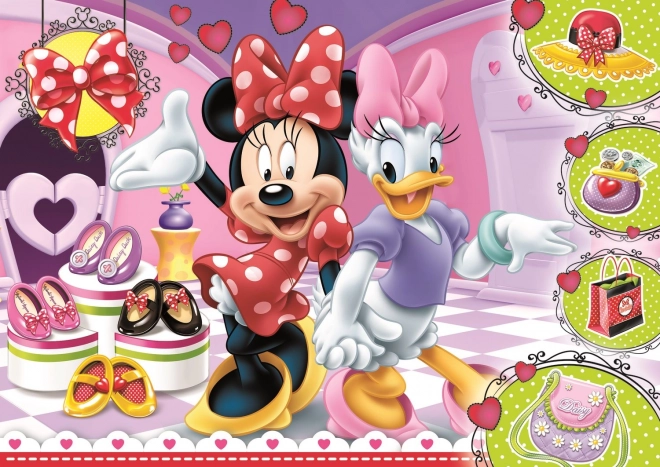 TREFL Třpytivé puzzle Minnie a Daisy 100 dílků