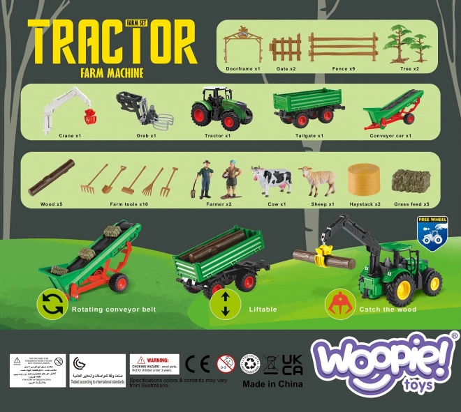 Sada zemědělských strojů traktor mini farma WOOPIE