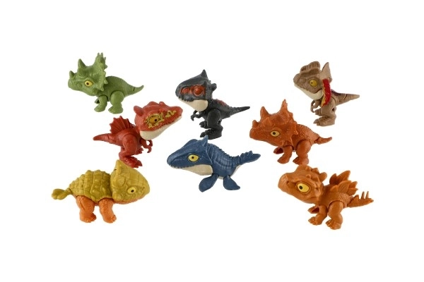 Dinosaurus kousací ve vajíčku plast 10cm 4 barvy 12ks v boxu