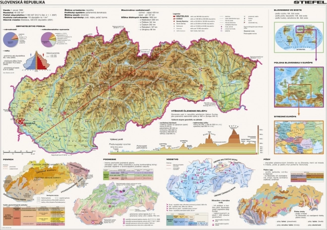 Puzzle Mapa Slovenska 97x69cm 2000 dílků v krabici 32x23x7cm