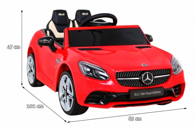 Mercedes Benz SLC300 Dětské auto na baterie Červené + zvuky MP3 Světla + dálkové ovládání + pomalý start