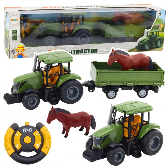Základna Traktor s Přívěsem a Koněm na Dálkové Ovládání