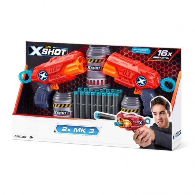 ZURU X-SHOT EXCEL MK 3 double pack s otočnou hlavní a 16 náboji