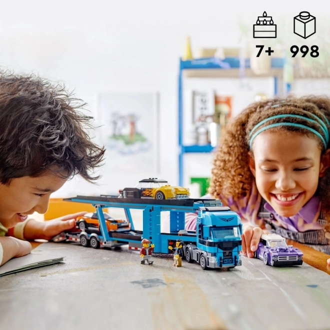 LEGO City 60408 Kamion pro přepravu aut se sporťáky