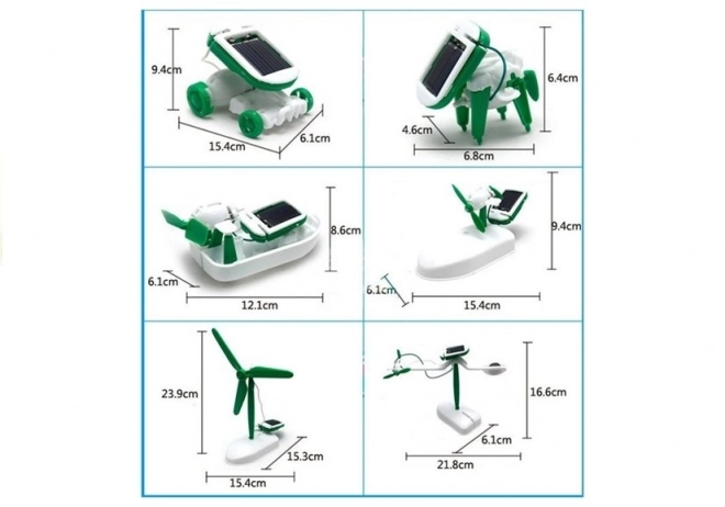 Vzdělávací sada solárních robotů 6 v 1 Auto Windmill