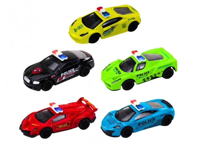 Policejní nádrž auto 1:43 Kovový pohon gumová kola