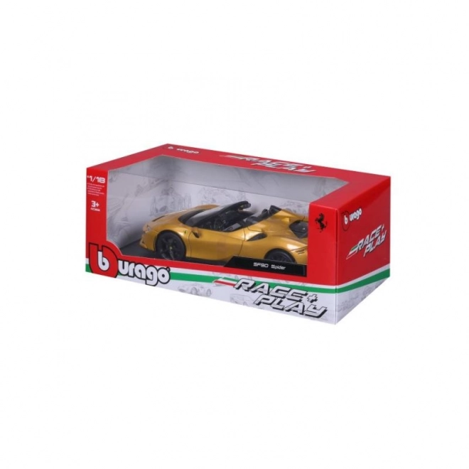 Bburago Ferrari SF90 Spider v měřítku 1:18 - Žlutý