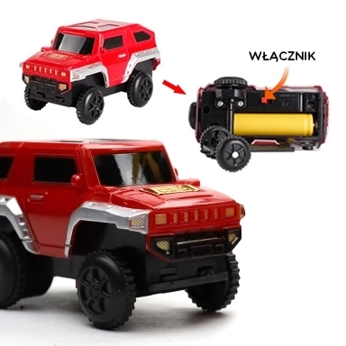 Kolejka elektrická 2v1 Závodní dráha Viadukt Auto XXL
