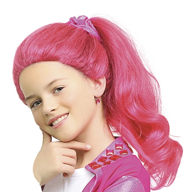 Paruka Lollipopz – Světle růžová s culíkem