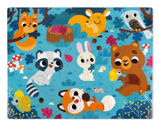 JANOD Hmatové puzzle Lesní zvířátka 20 dílků
