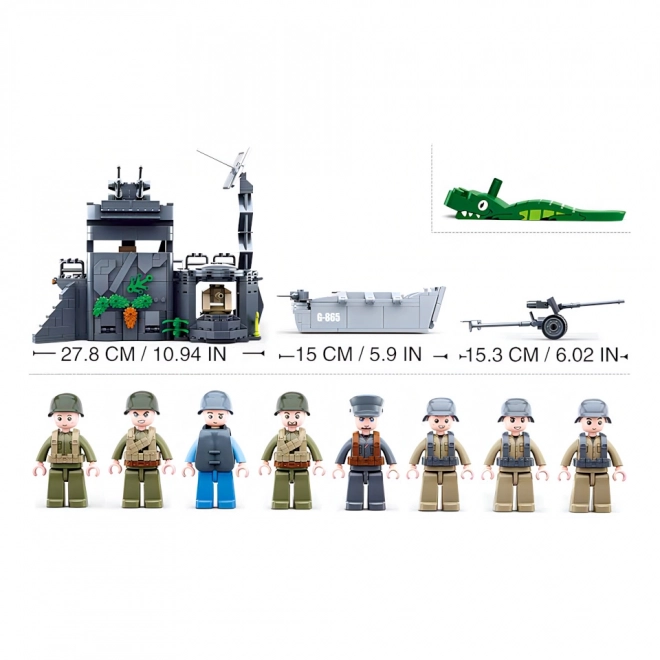 Sluban Army WW2 M38-B0861 Bunkr v dunách