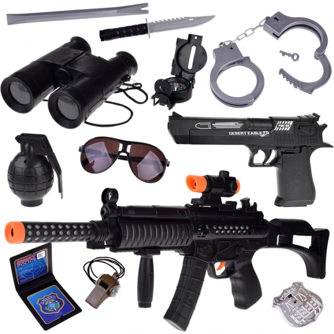 Policejní set pro hru policista zbraň pouta ZA4826