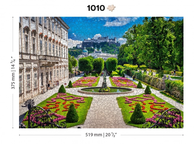 WOODEN CITY Dřevěné puzzle Palác Mirabell a Salzburský hrad 2v1, 1010 dílků EKO