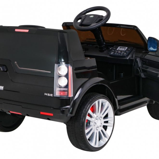 Land Rover Discovery Elektrické dětské auto černé + dálkové ovládání + EVA kola + pomalý start + rádio MP3
