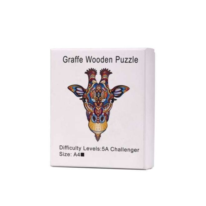 3D dřevěné puzzle Premium Žirafa - 73 dílků