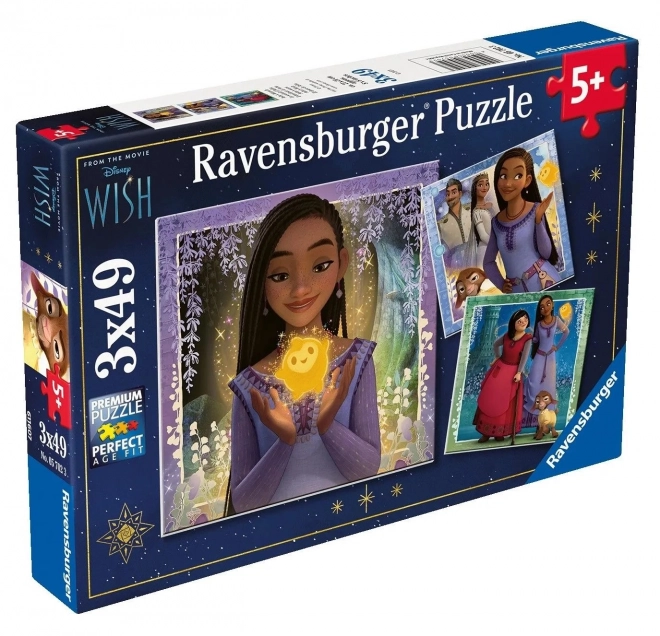 Ravensburger puzzle Disney Přání 3 x 49 dílků