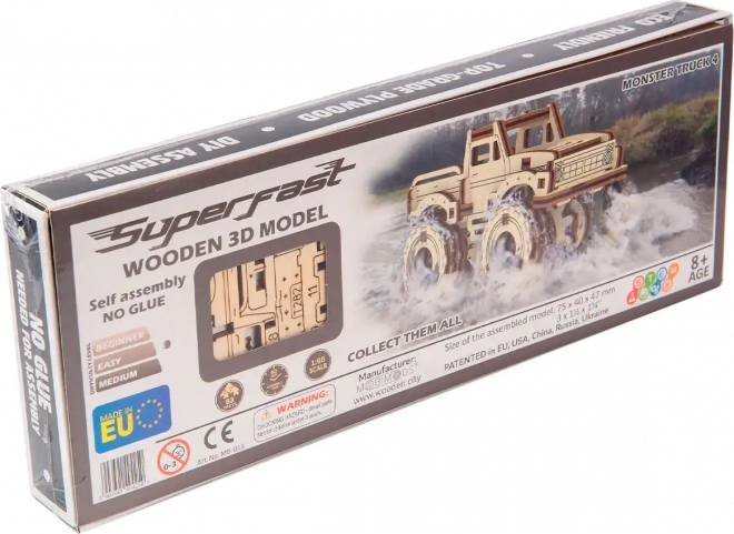 WOODEN CITY 3D puzzle Superfast Monster Truck 4