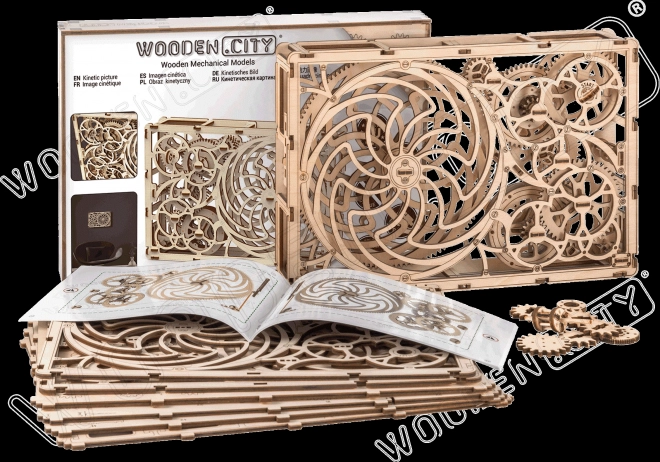 WOODEN CITY 3D puzzle Kinetický obraz 185 dílů