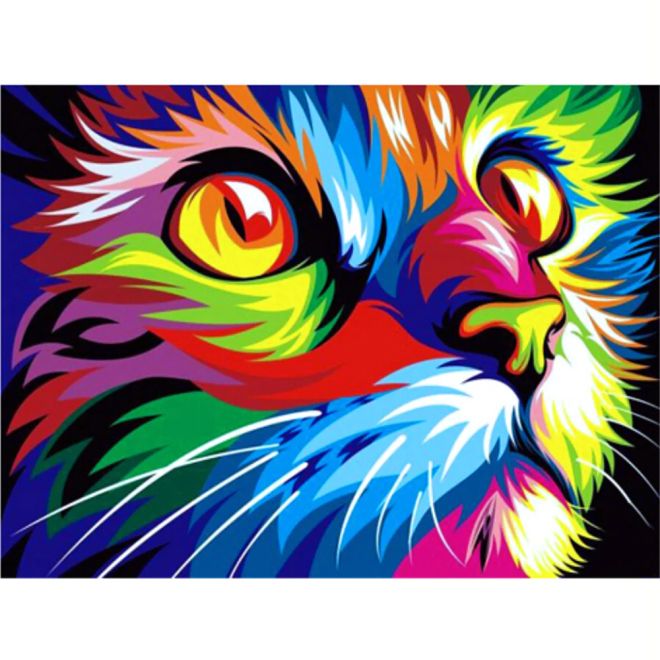 Sada na diamantové malování - duhová kočka