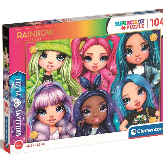 CLEMENTONI Brilliant puzzle Rainbow High: Duhové kamarádky 104 dílků